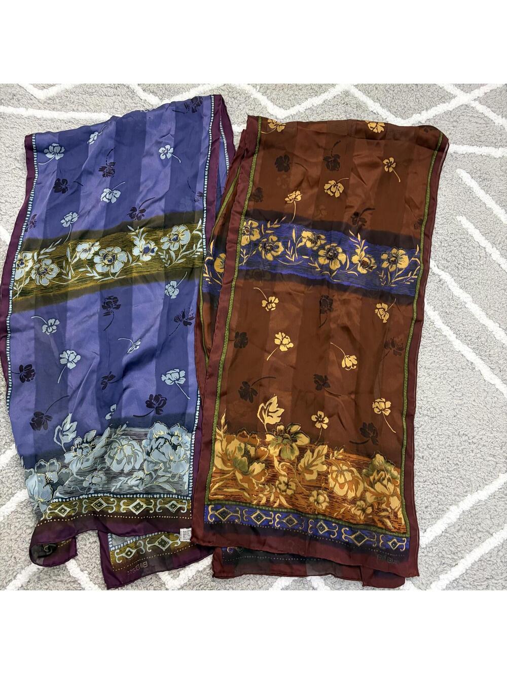 Silk Bill Blass pair of scarves vintage 80s/90s